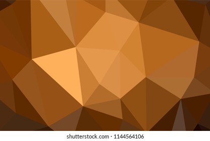 Dark Orange vector gradient triangles texture. Colorful illustration in polygonal style with gradient. Completely new template for your banner.