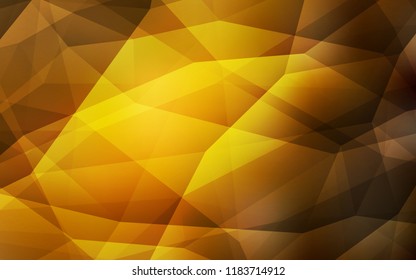 Dark Orange vector gradient triangles template. Shining polygonal illustration, which consist of triangles. A completely new design for your leaflet.