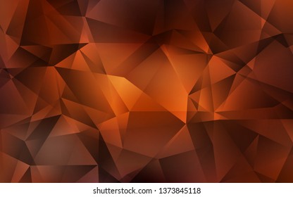 Dark Orange vector gradient triangles texture. Colorful illustration in polygonal style with gradient. Pattern for a brand book's backdrop.