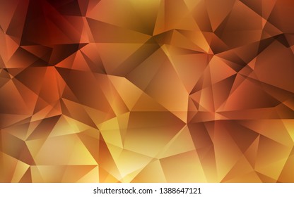 Dark Orange vector gradient triangles template. A sample with polygonal shapes. Triangular pattern for your design.