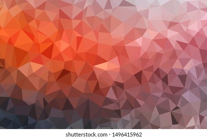 Dark Orange vector gradient triangles texture. Triangular geometric sample with gradient.  Completely new template for your banner.