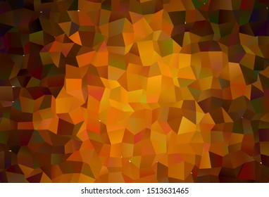 Dark Orange vector gradient triangles texture. Shining polygonal illustration, which consist of triangles. Template for cell phone's backgrounds.