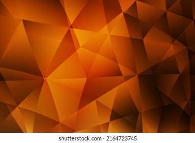 Dark Orange vector gradient triangles template. Creative illustration in halftone style with triangles. A new texture for your web site.
