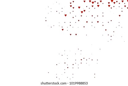 Dark Orange vector greeting Card Happy Valentine's Day. Pattern with isolated hearts on the white background. Colored illustration for your banner, website, advert.