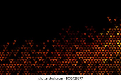 Dark Orange vector greeting Card Happy Valentine's Day. Pattern with isolated hearts on the white background. Colored illustration for your banner, website, advert.