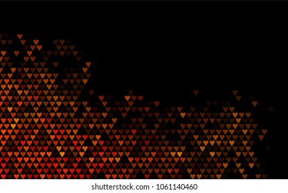 Dark Orange vector greeting Card Happy Valentine's Day. Pattern with isolated hearts on the white background. Colored illustration for your banner, website, advert.
