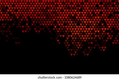 Dark Orange vector greeting Card Happy Valentine's Day. Pattern with isolated hearts on the white background. Colored illustration for your banner, website, advert.