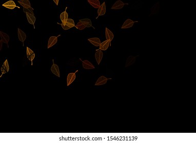 Dark Orange vector hand painted pattern. Smart decorative design in natural style with leaves. Pattern for coloring books and pages for kids.