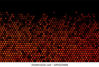Dark Orange vector hearts isolated on white background. Cool pattern in origami style with gradient for Valentine day. Graphic illustration for your business design.