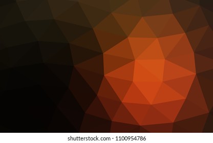 Dark Orange vector hexagon mosaic triangle mosaic. Modern geometrical abstract illustration with gradient. Brand new design for your business.
