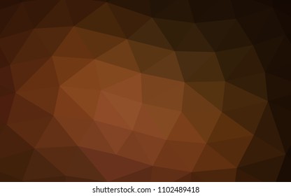 Dark Orange vector hexagon mosaic triangle mosaic. Creative geometric illustration in Origami style with gradient. The polygonal design can be used for your web site.