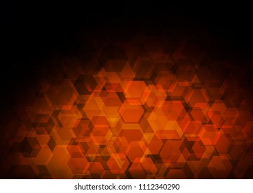 Dark Orange vector hexagon mosaic pattern. Shining illustration, which consist of hexagons. The template can be used as a background for cell phones.