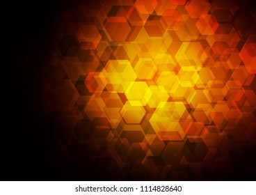 Dark Orange vector hexagon mosaic background. Shining colored illustration in a Brand new style. The textured pattern can be used for background.