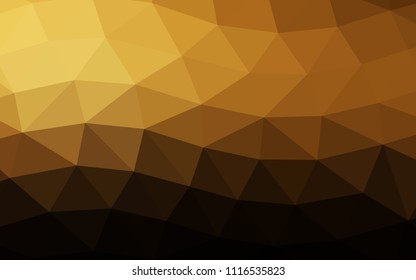 Dark Orange vector hexagon mosaic triangle mosaic. Geometric illustration with gradient.  Triangular pattern for your business design.