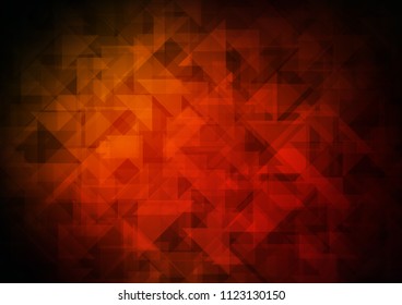 Dark Orange vector hexagon mosaic triangle mosaic. Brand new colored illustration in blurry style with gradient. A new texture for your design.