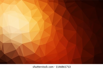 Dark Orange vector hexagon mosaic template. Modern geometrical abstract illustration with gradient. Brand new style for your business design.