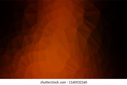 Dark Orange vector hexagon mosaic cover. Triangular geometric sample with gradient.  The textured pattern can be used for background.