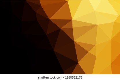 Dark Orange vector hexagon mosaic template. Creative illustration in halftone style with gradient. Triangular pattern for your business design.