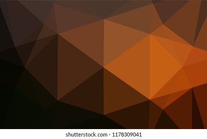 Dark Orange vector hexagon mosaic texture. Geometric illustration in Origami style with gradient.  Brand new style for your business design.