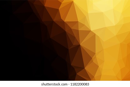 Dark Orange vector hexagon mosaic texture. Creative geometric illustration in Origami style with gradient. Brand new style for your business design.