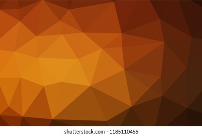 Dark Orange vector hexagon mosaic cover. Geometric illustration in Origami style with gradient.  The best triangular design for your business.