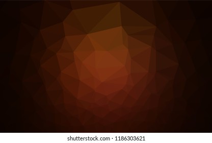 Dark Orange vector hexagon mosaic template. Triangular geometric sample with gradient.  The completely new template can be used for your brand book.