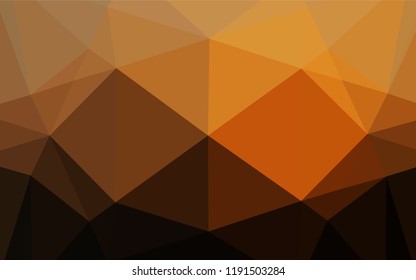 Dark Orange vector hexagon mosaic template. Geometric illustration in Origami style with gradient.  Brand new style for your business design.