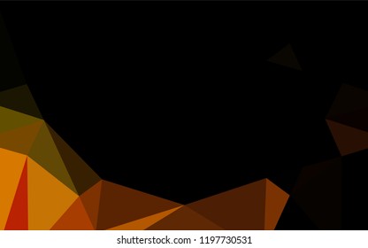 Dark Orange vector hexagon mosaic template. Colorful illustration in abstract style with gradient. Triangular pattern for your business design.