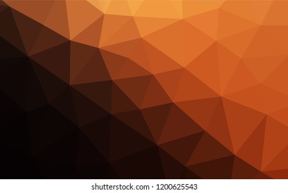 Dark Orange vector hexagon mosaic cover. Colorful abstract illustration with gradient. The polygonal design can be used for your web site.