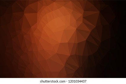 Dark Orange vector hexagon mosaic template. Brand new colored illustration in blurry style with gradient. The template can be used as a background for cell phones.