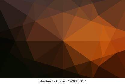 Dark Orange vector hexagon mosaic template. A completely new color illustration in a vague style. The polygonal design can be used for your web site.