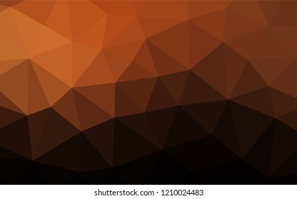 Dark Orange vector hexagon mosaic texture. Brand new colored illustration in blurry style with gradient. The polygonal design can be used for your web site.