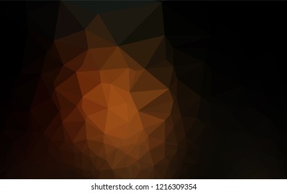 Dark Orange vector hexagon mosaic texture. Geometric illustration in Origami style with gradient.  The best triangular design for your business.