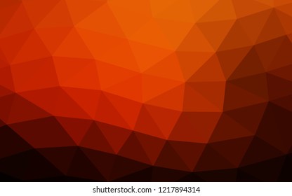 Dark Orange vector hexagon mosaic triangle mosaic. A completely new color illustration in a vague style. The polygonal design can be used for your web site.