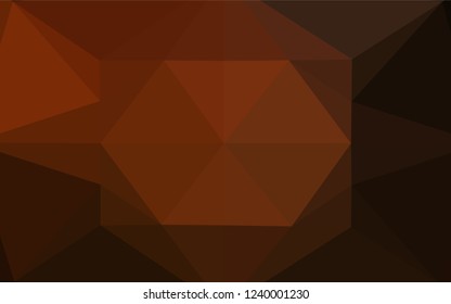Dark Orange vector hexagon mosaic cover. Shining illustration, which consist of triangles. The completely new template can be used for your brand book.