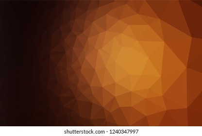 Dark Orange vector hexagon mosaic template. A completely new color illustration in a vague style. The polygonal design can be used for your web site.
