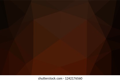 Dark Orange vector hexagon mosaic template. Shining colored illustration in a Brand new style. The textured pattern can be used for background.