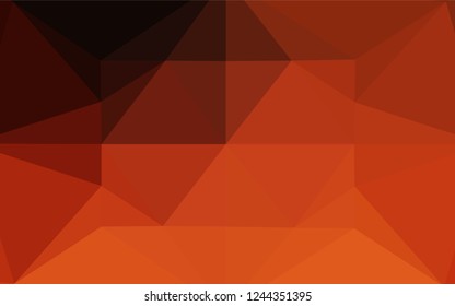 Dark Orange vector hexagon mosaic template. Glitter abstract illustration with an elegant design. Brand new design for your business.