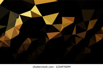 Dark Orange vector hexagon mosaic template. A completely new color illustration in a vague style. Triangular pattern for your business design.