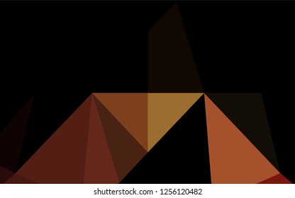 Dark Orange vector hexagon mosaic cover. Triangular geometric sample with gradient.  Brand new design for your business.