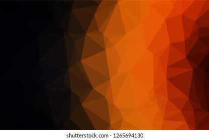 Dark Orange vector hexagon mosaic cover. Shining illustration, which consist of triangles. Triangular pattern for your business design.