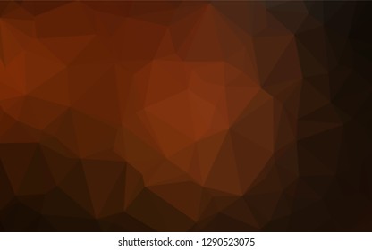 Dark Orange vector hexagon mosaic template. Modern geometrical abstract illustration with gradient. The polygonal design can be used for your web site.