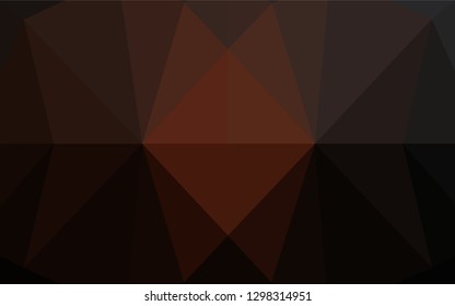 Dark Orange vector hexagon mosaic cover. Triangular geometric sample with gradient.  A completely new template for your business design.