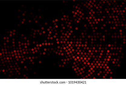 Dark Orange vector illustration which consist of circles. Dotted gradient design for your business. Creative geometric background in halftone style with colored spots.