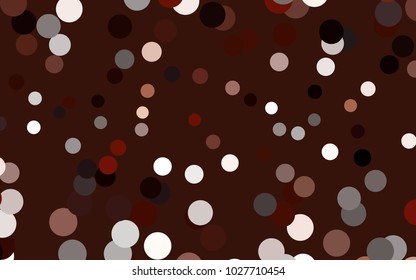 Dark Orange vector illustration which consist of circles. Dotted gradient design for your business. Creative geometric background in halftone style with colored spots.