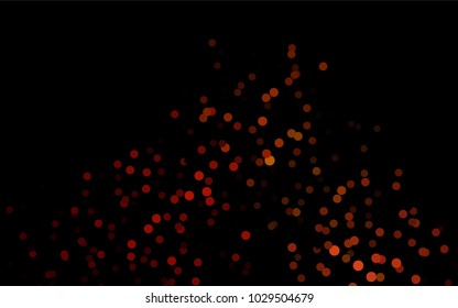 Dark Orange vector illustration which consist of circles. Dotted gradient design for your business. Creative geometric background in halftone style with colored spots.