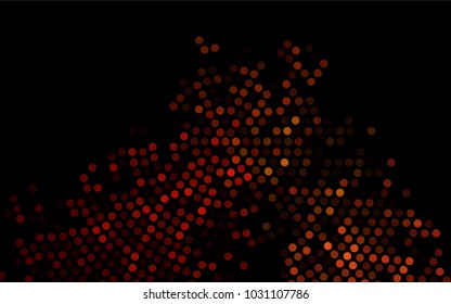 Dark Orange vector illustration which consist of circles. Dotted gradient design for your business. Creative geometric background in halftone style with colored spots.