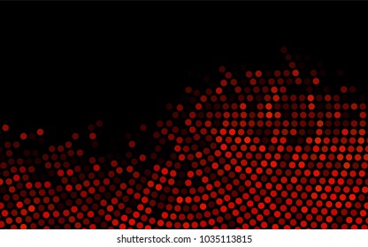 Dark Orange vector illustration which consist of circles. Dotted gradient design for your business. Creative geometric background in halftone style with colored spots.