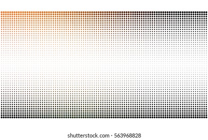 Dark Orange vector illustration which consist of circles. Dotted gradient design for your business. Creative geometric background in halftone style with colored spots.
