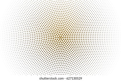 Dark Orange vector illustration which consist of circles. Dotted gradient design for your business. Creative geometric background in halftone style with colored spots.